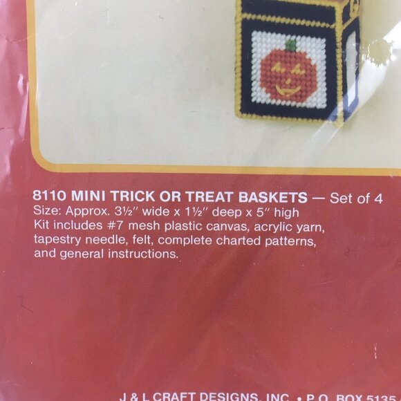 Halloween 8110 Trick Treat Basket J & L Craft Pumpkin Black Cat Embroidery Kit - Picture 6 of 6